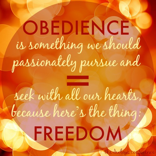 Image result for " The key to freedom is obedience. The more obedient we are, the more freedom we have."